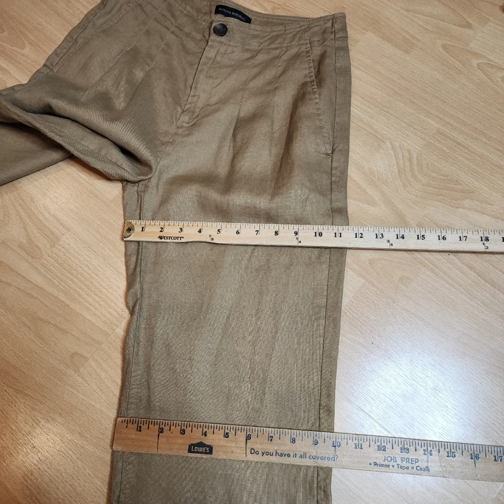 Banana‎ Republic Linen High Rise Pleated Tan Pants Women's Size 4